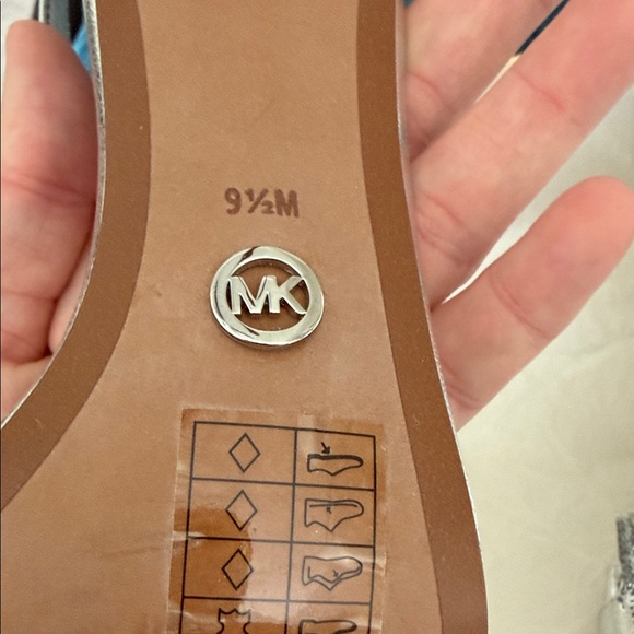 Michael Michael  Kors Silver Sequin Bow Ankle-Strap Heels In Box - Picture 4 of 5